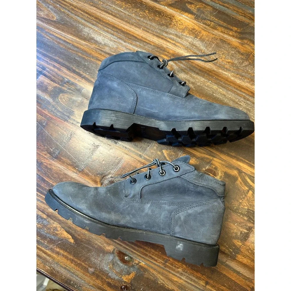 Timberland Mens Chukka Boots Dark Grey Nubuck Leather Lace Up Mid Top Size 11M